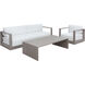 Tavira Greige / Stinson White Outdoor Armchair